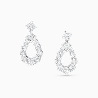 Petite Loop Lab Diamond Earrings in 18K White Gold (1.40 ct.tw.)