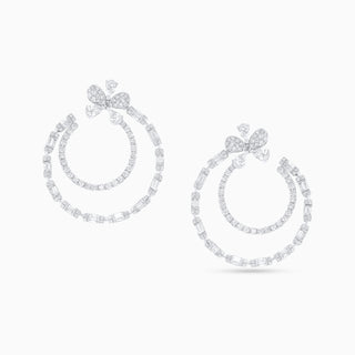 Flora Finesse Earrings, 18K White Gold and Diamonds