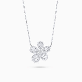 Flora Jasmine Necklace, 18K White Gold and Diamonds