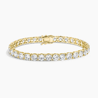 16ctw. Round Diamond Basket 4-prong Tennis Bracelet in 18K Yellow Gold