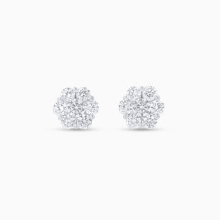 Seamless Cluster II Earrings in 18K White Gold and Diamonds