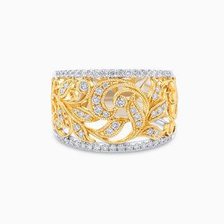 Flora Florence Ring in 18K White Gold, Yellow Gold, and Diamonds