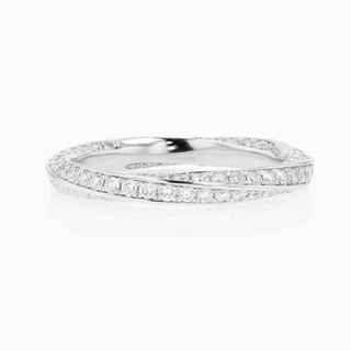 Aqua Twist Pave’ Lab Diamond Ring in 18K White Gold (1.17ct. tw.)