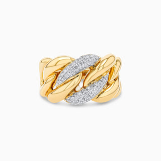 Seamless Knot Ring in 18K Yellow and White Gold, and Diamonds