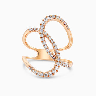 Seamless Wave Ring in 18K Rose Gold and Diamonds
